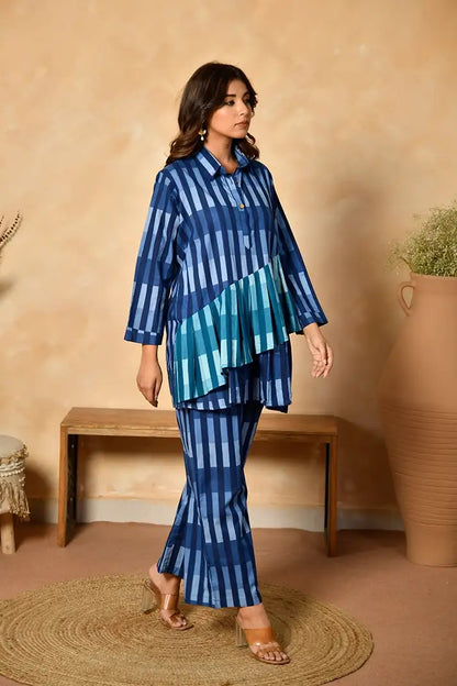 Indigo Layers Cotton Coord Set