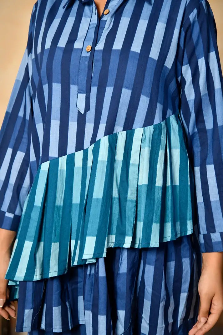 Indigo Layers Cotton Coord Set