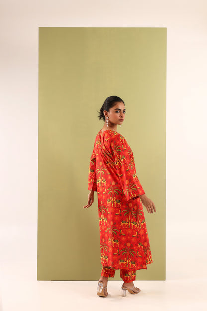 Fiery Jungle Cotton Coord Set