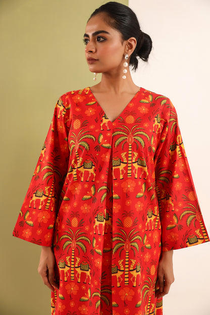 Fiery Jungle Cotton Coord Set