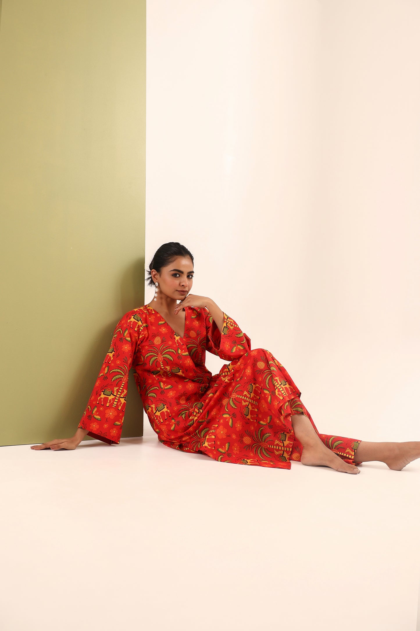 Fiery Jungle Cotton Coord Set