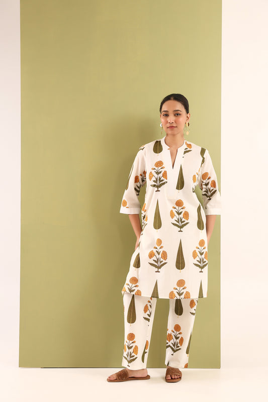 Amber Bloom Cotton Coord Set