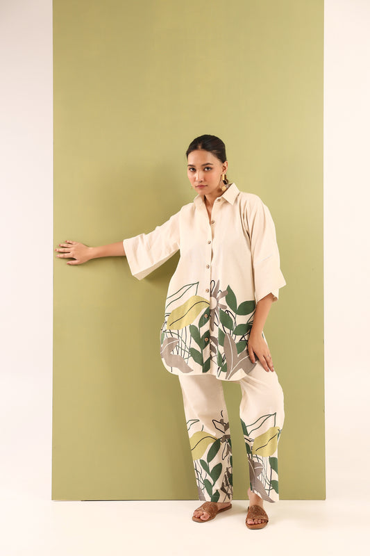 Leafy Horizon Cotton Coord Set