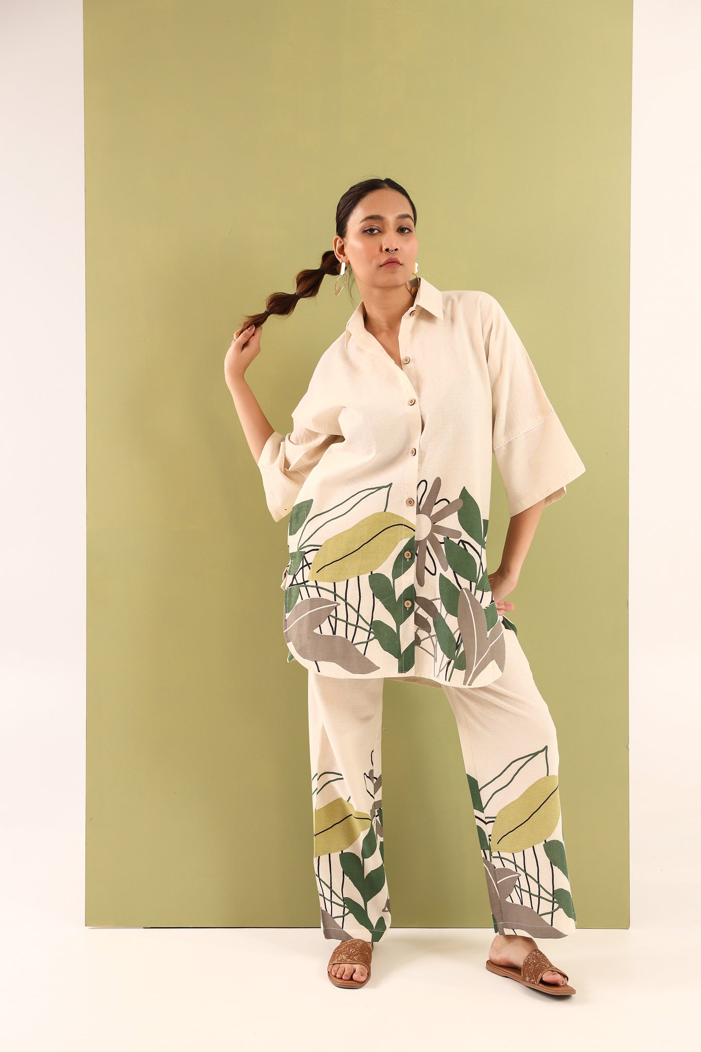 Leafy Horizon Cotton Coord Set