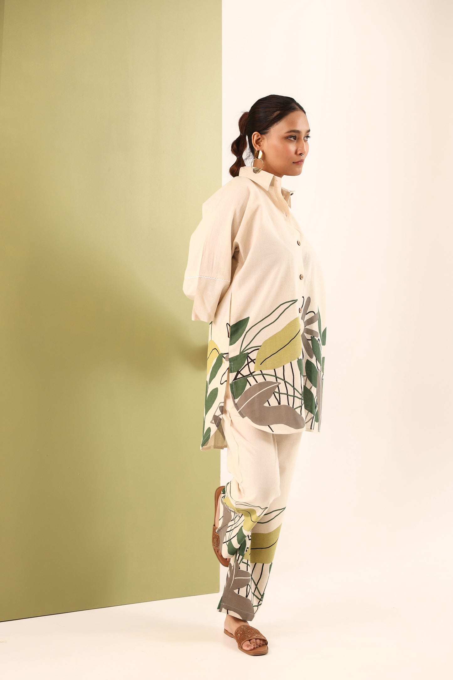 Leafy Horizon Cotton Coord Set