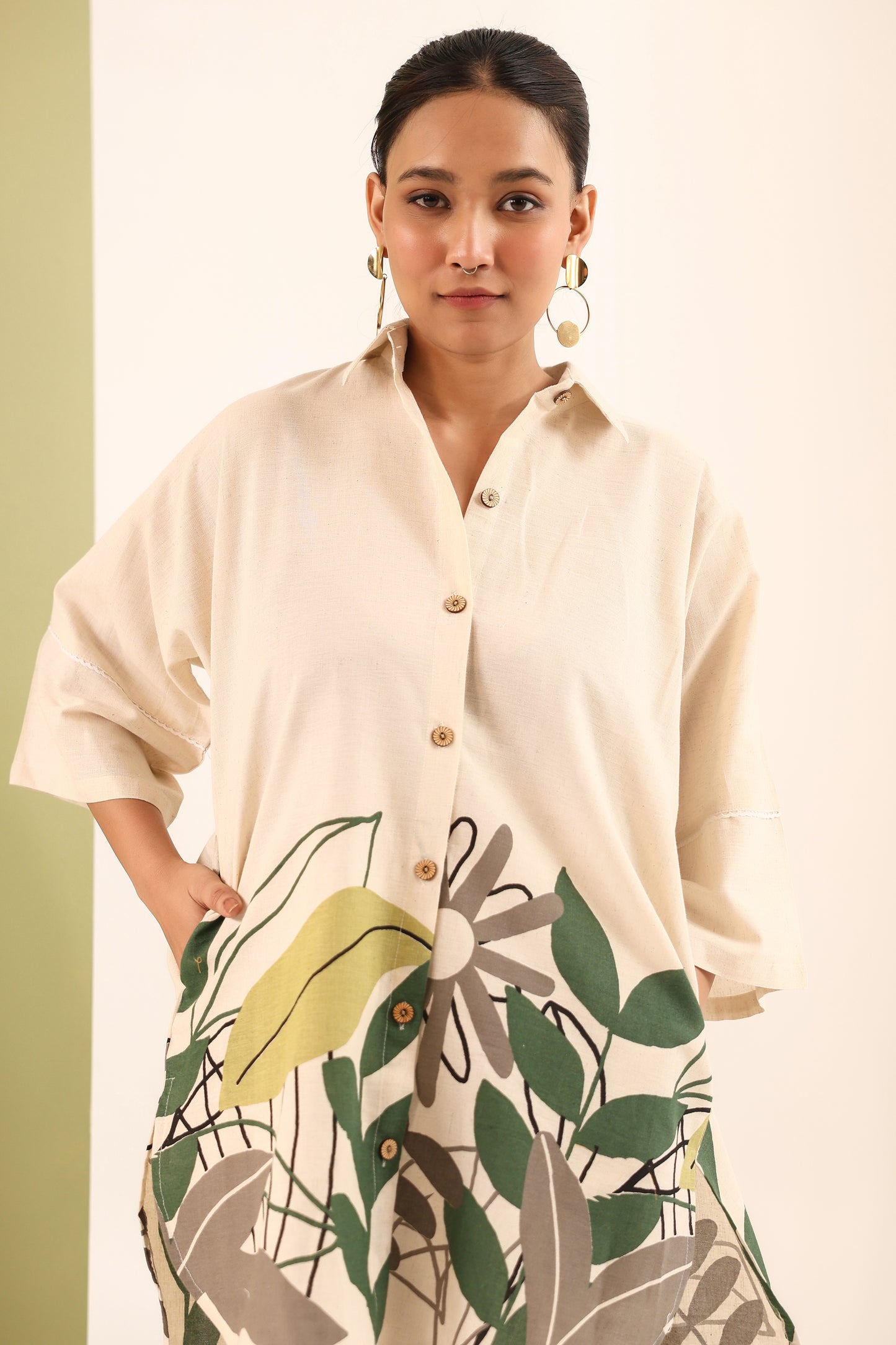 Leafy Horizon Cotton Coord Set
