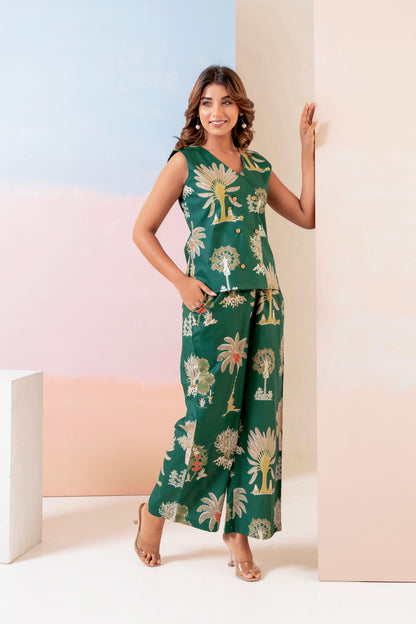Emerald Green Cotton Coord Set