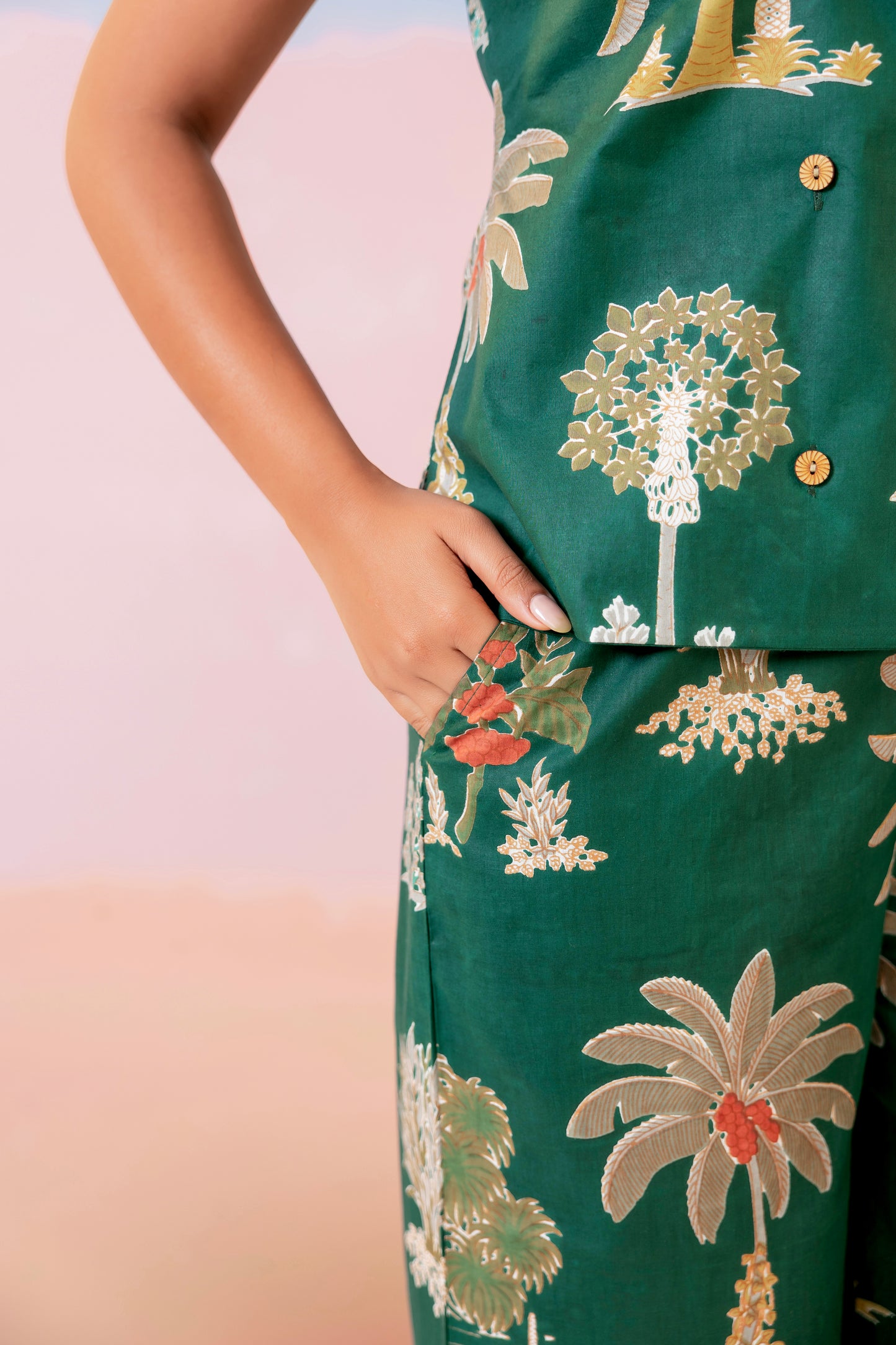 Emerald Green Cotton Coord Set