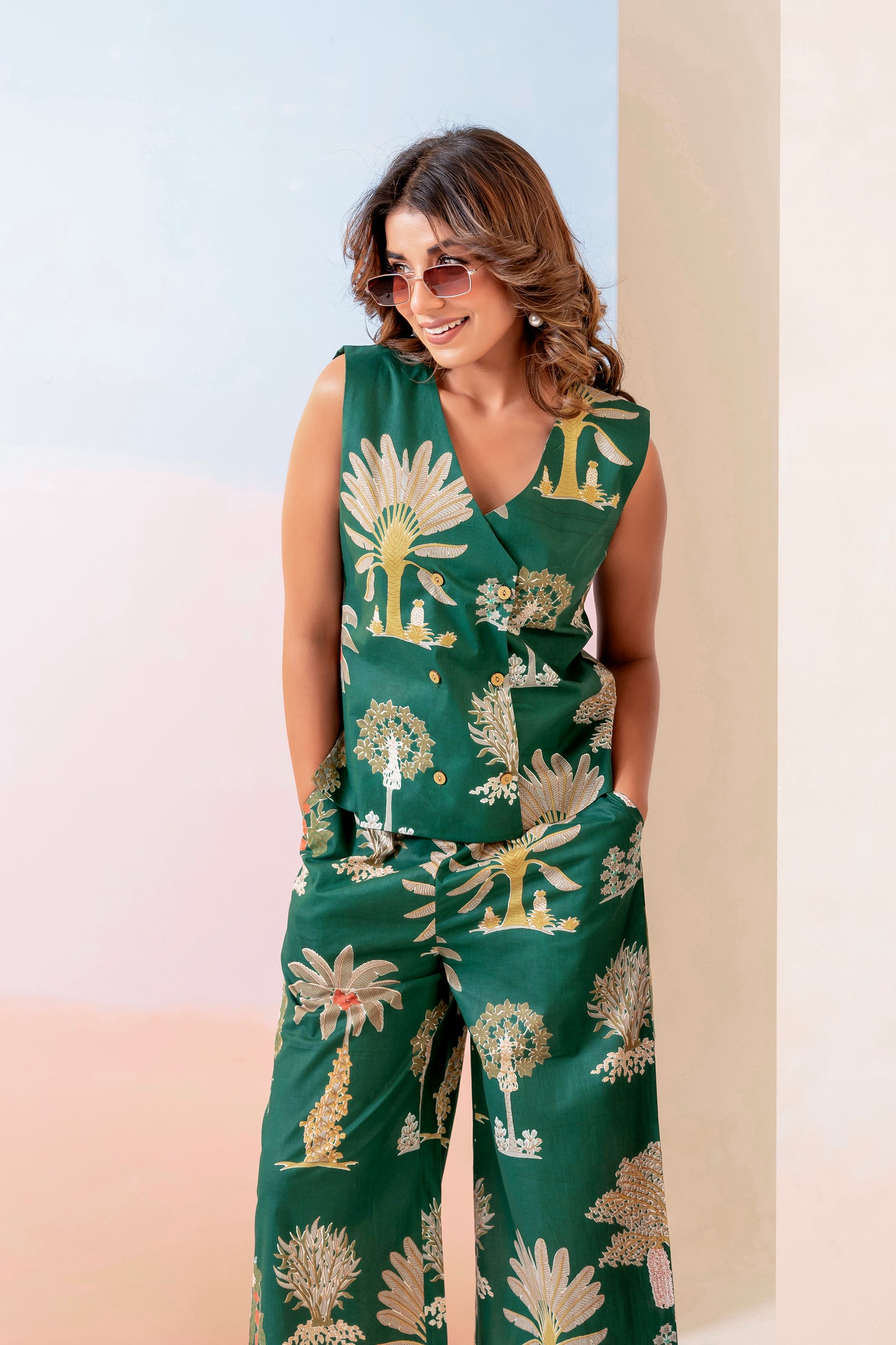 Emerald Green Cotton Coord Set