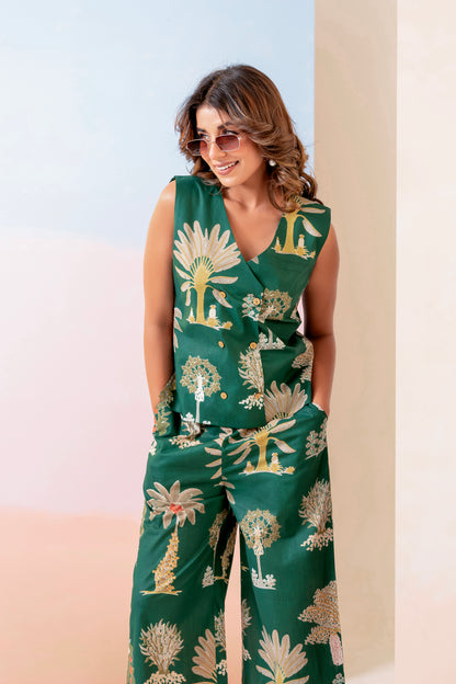 Emerald Green Cotton Coord Set