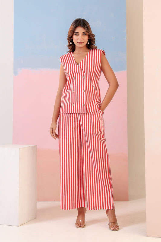 Scarlet Stripes Coord Set