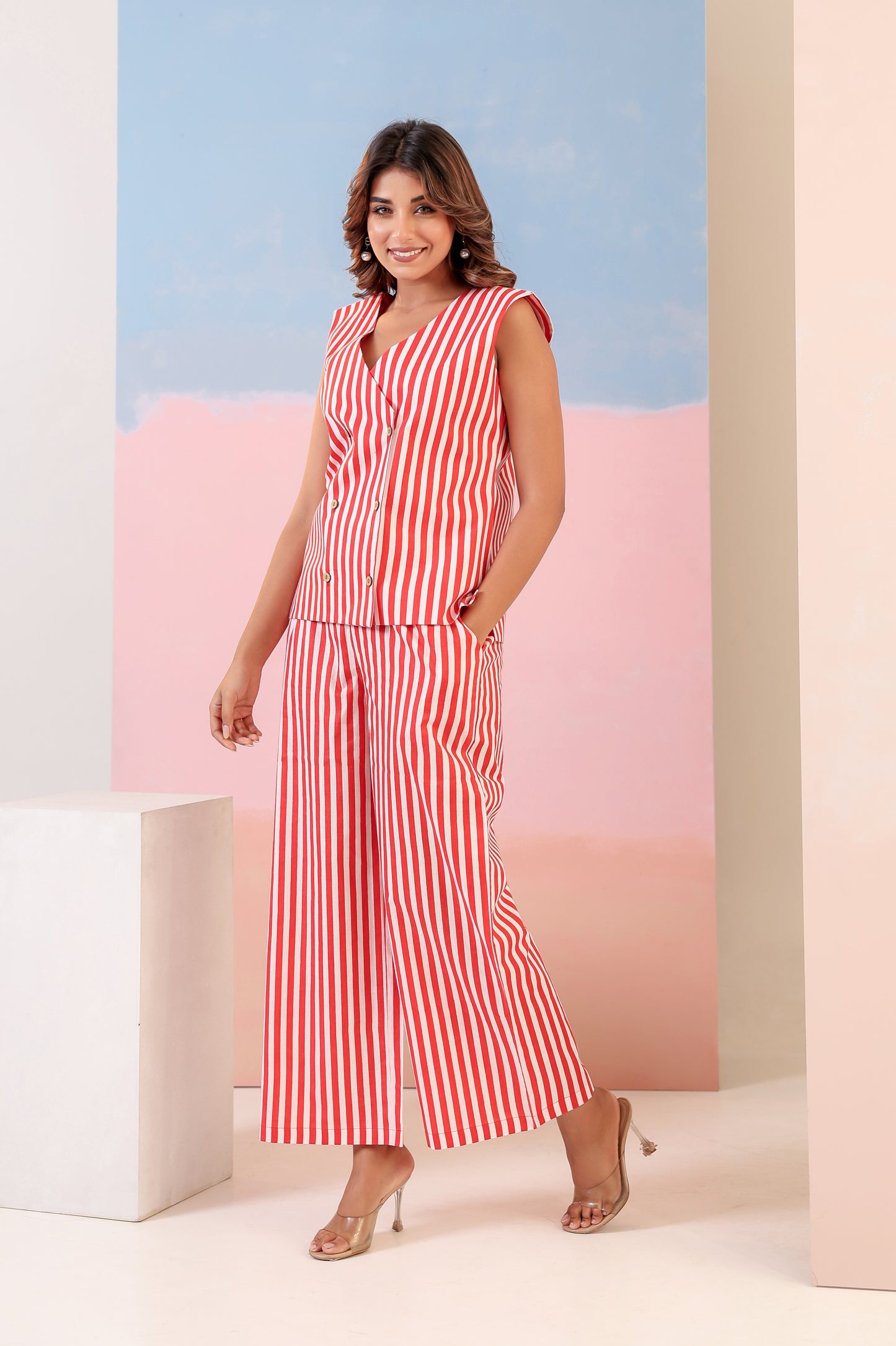 Scarlet Stripes Coord Set