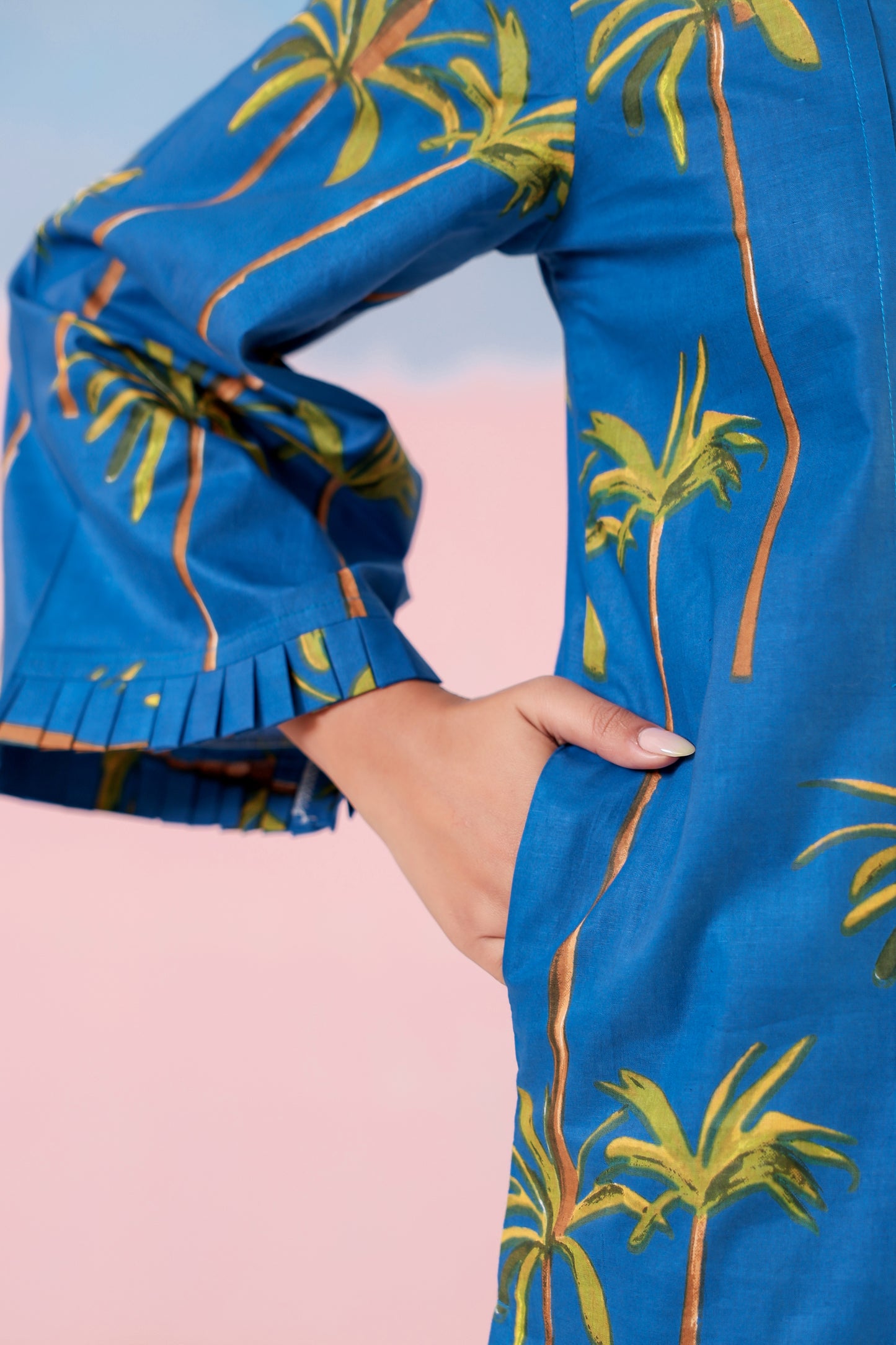 Oceanic Blue Cotton Coord Set
