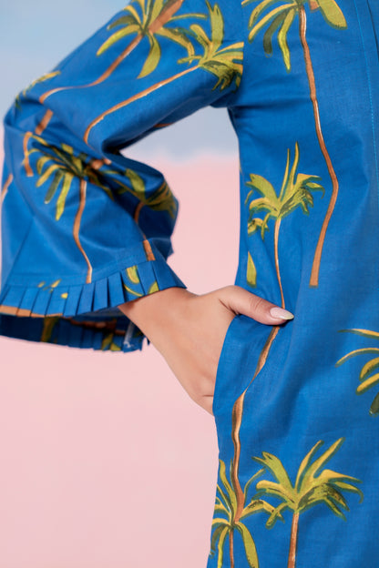 Oceanic Blue Cotton Coord Set