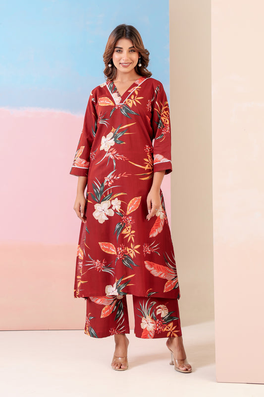 Carmine Bloom Coord Set
