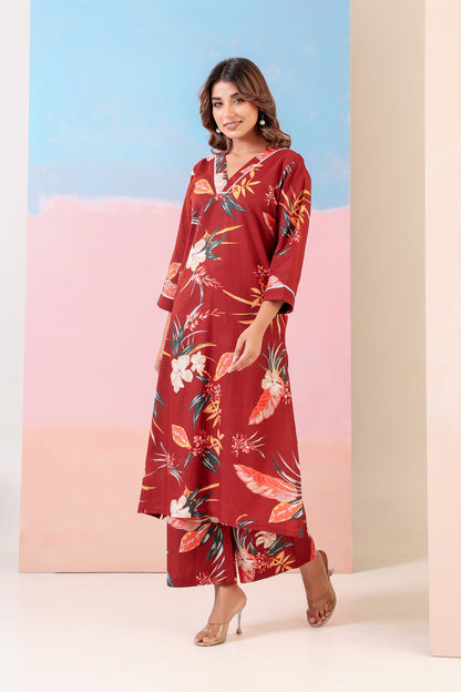Carmine Bloom Coord Set