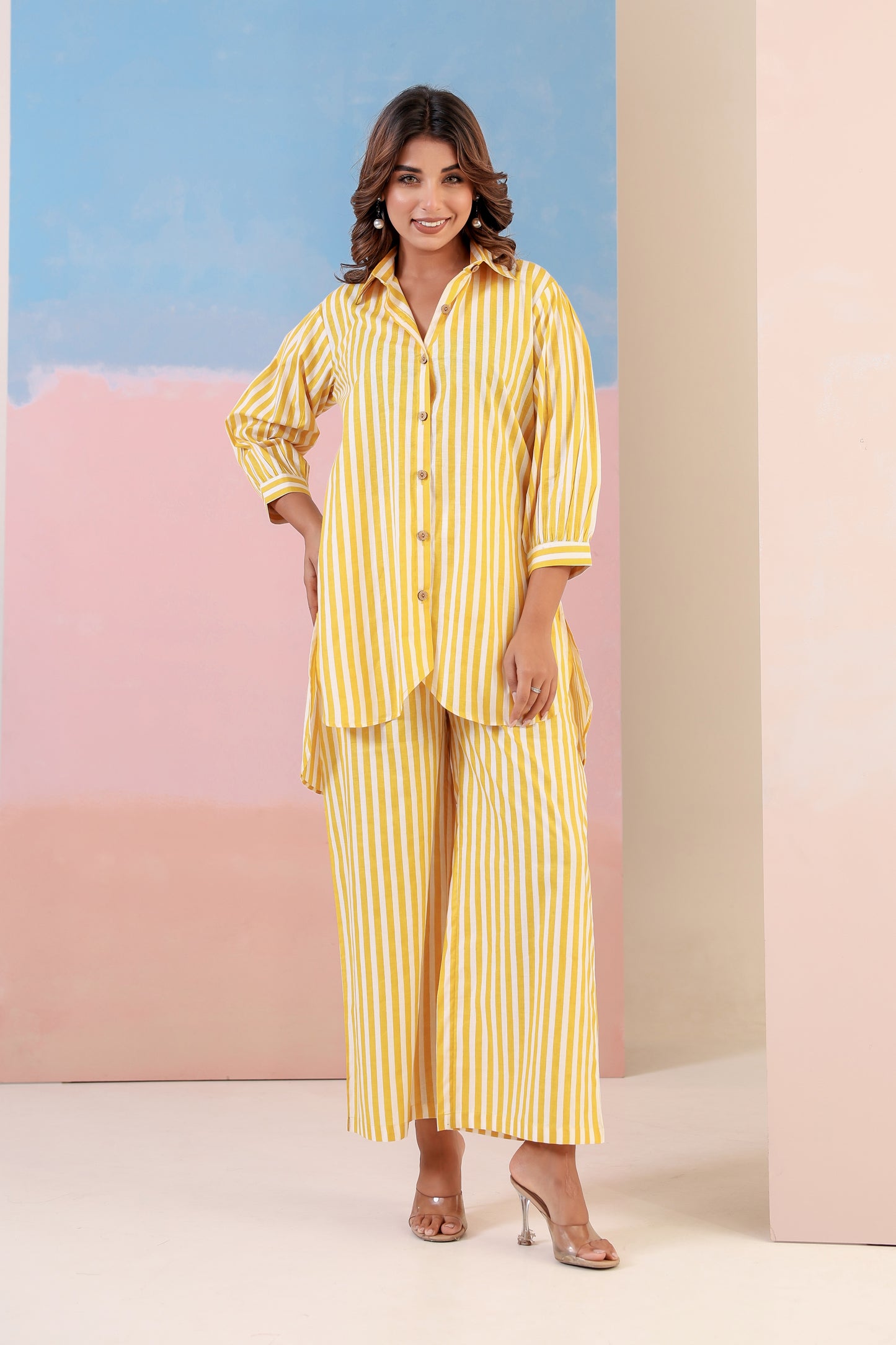 Lemon Stripe Cotton Coord Set