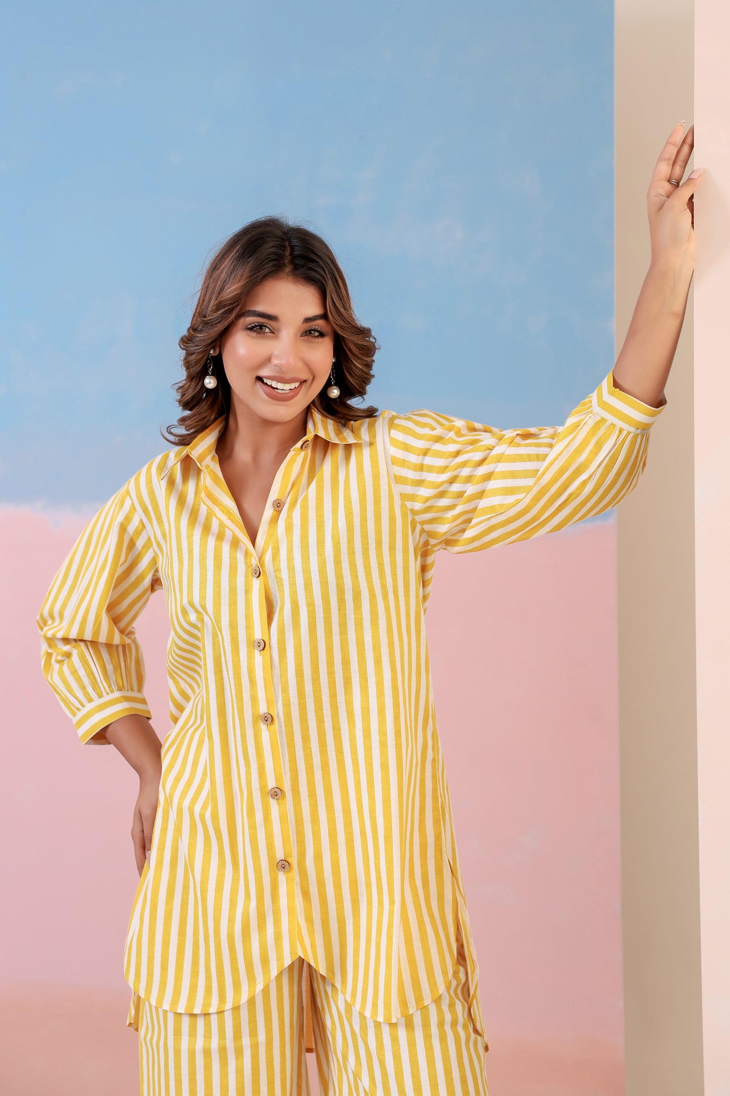 Lemon Stripe Cotton Coord Set