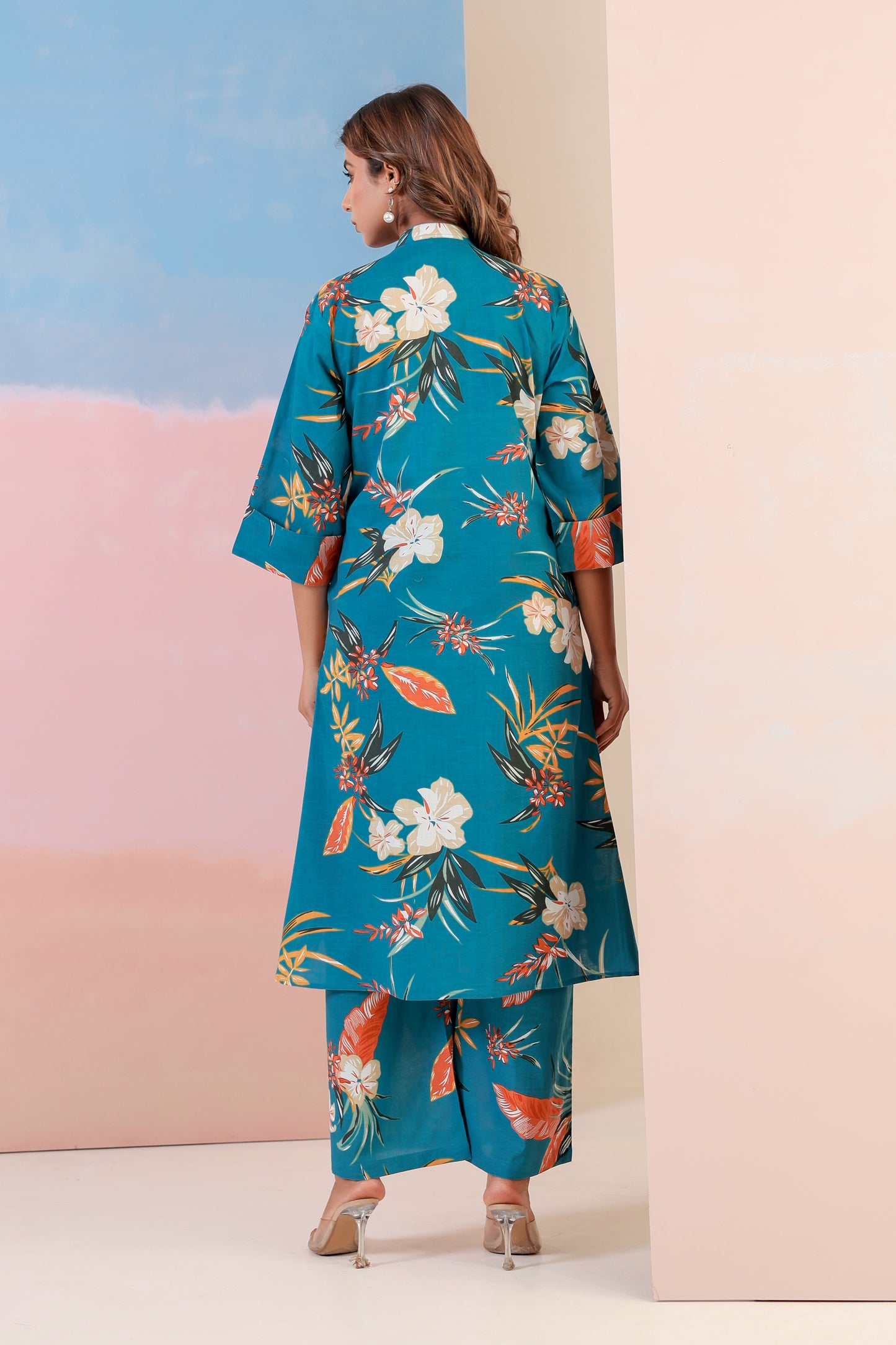 Blue Bloom Cotton Coord Set