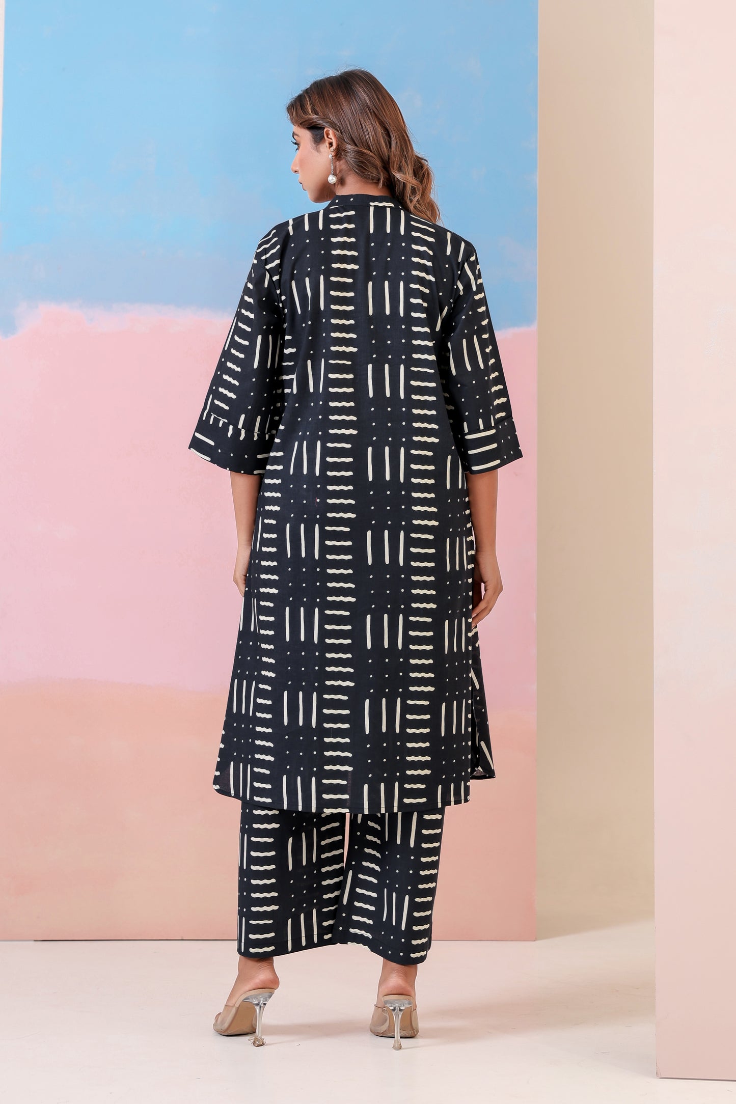 Elegant Black Print Coord Set