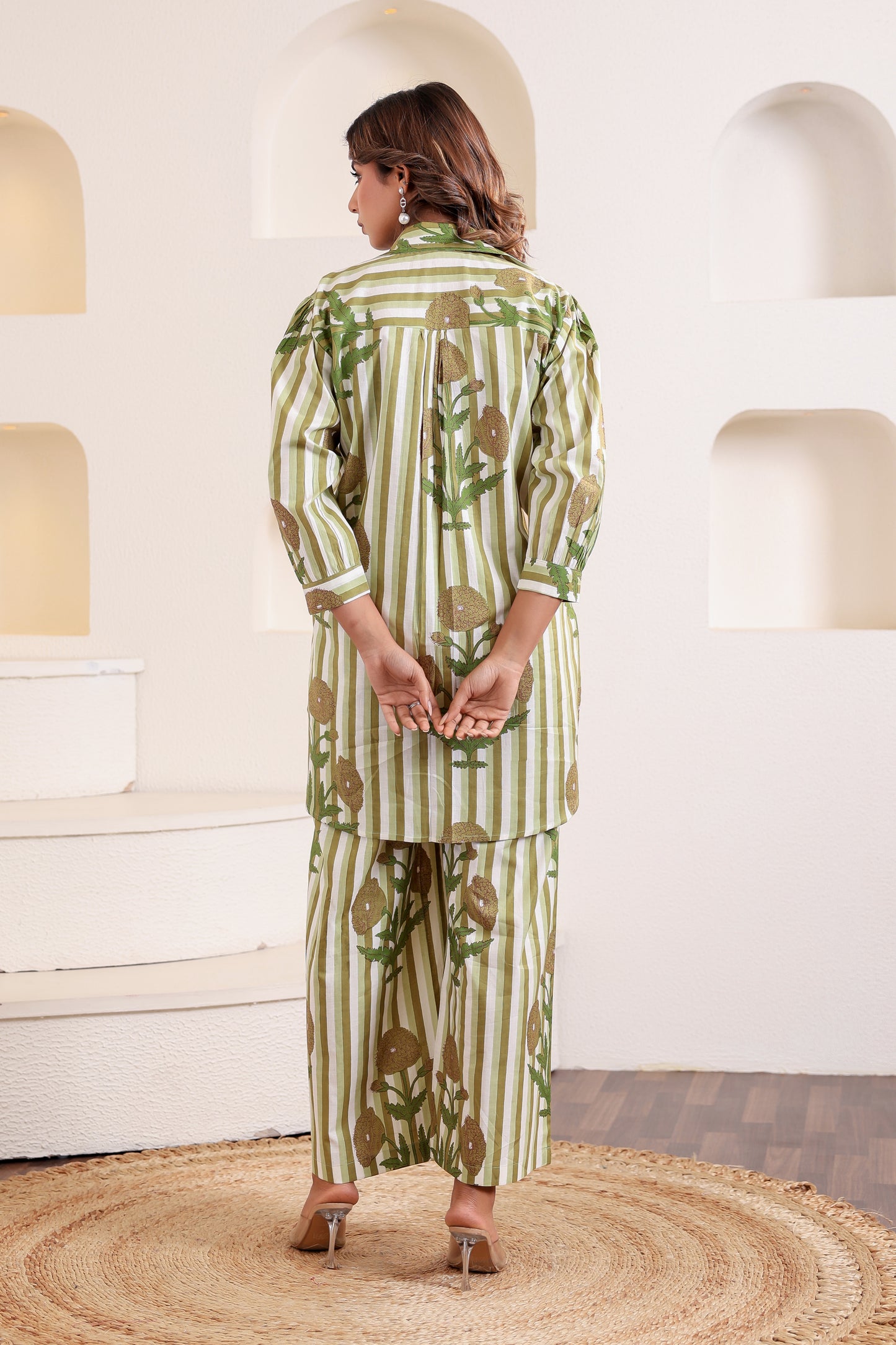 Jade Green Stripe Coord Set