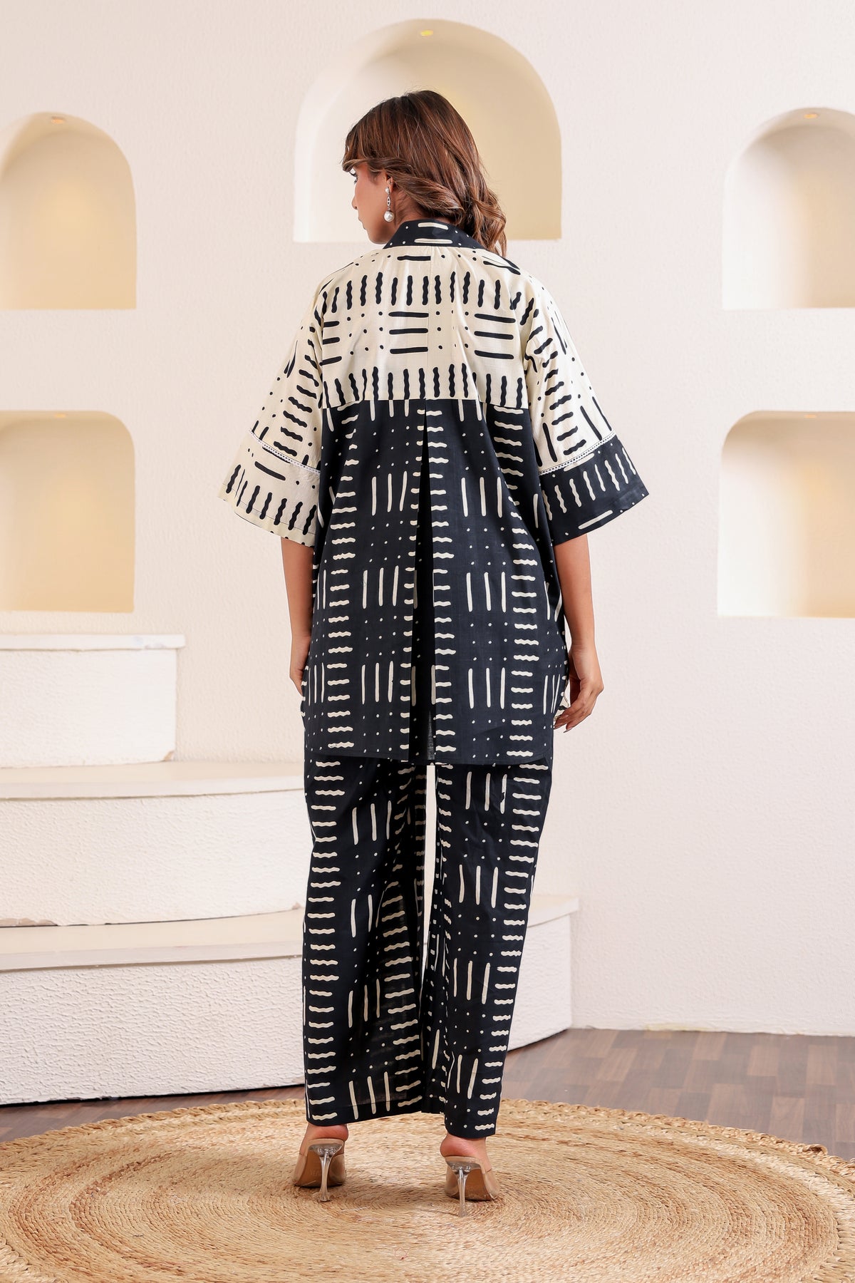 Black Vector Cotton Coord Set