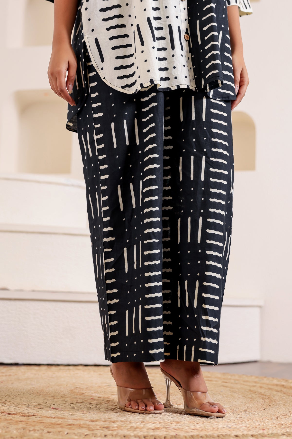 Black Vector Cotton Coord Set