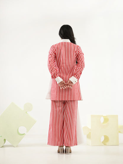 Garnet Stripes Cotton Co-ord Set