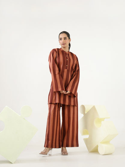 Choco Stripes Cotton Co-ord Set