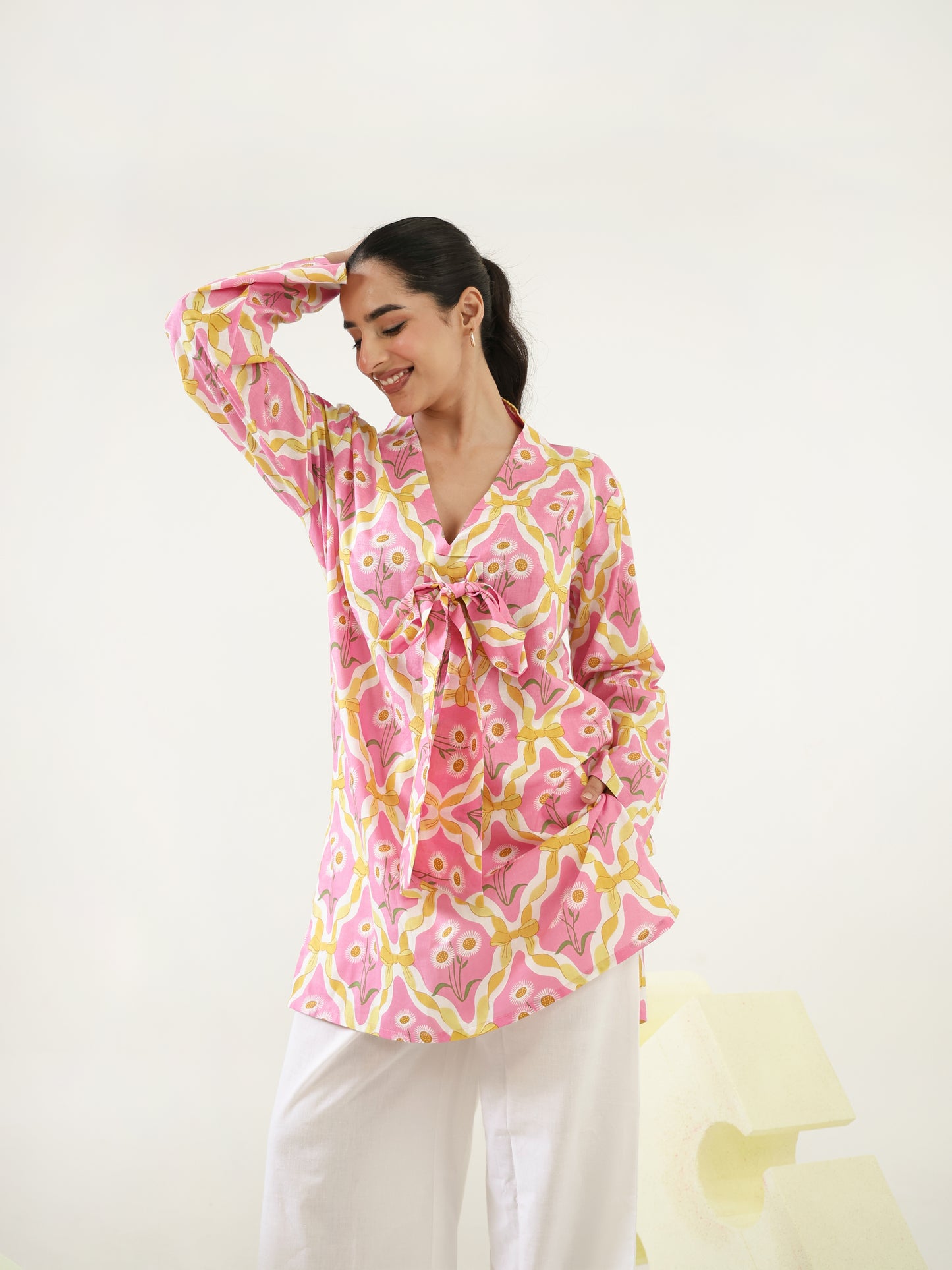 Baby Pink Motif Co-ord Set