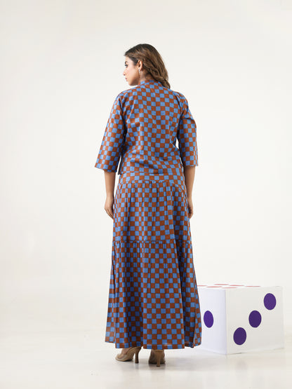 Caramel Weave Top & Skirt Set