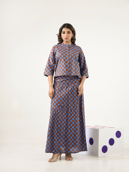 Caramel Weave Top & Skirt Set