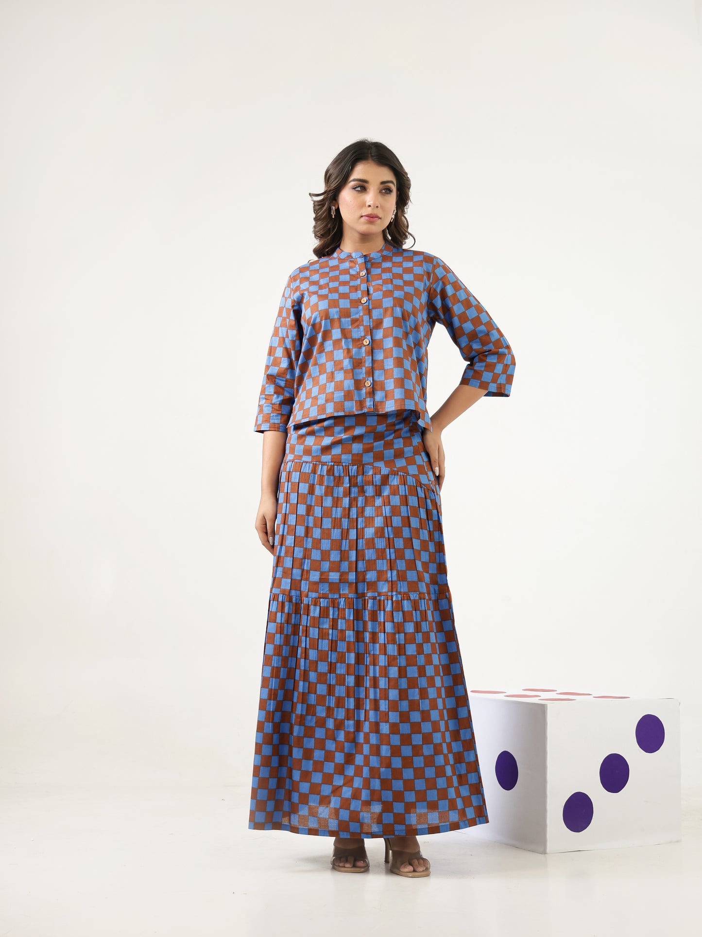 Caramel Weave Top & Skirt Set