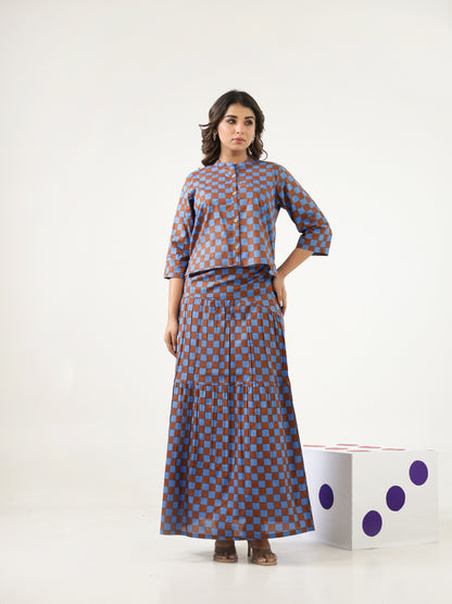 Caramel Weave Top & Skirt Set