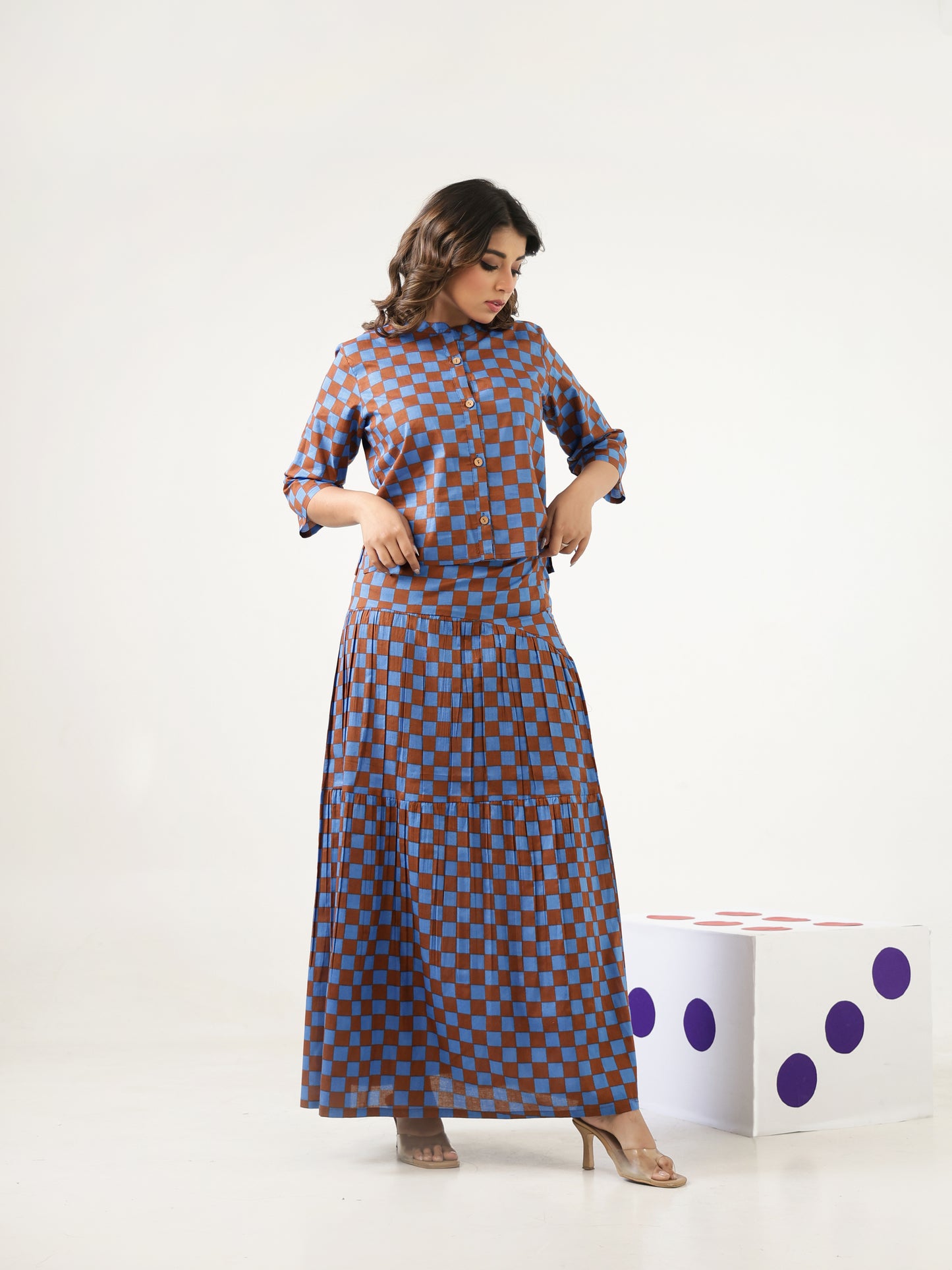 Caramel Weave Top & Skirt Set