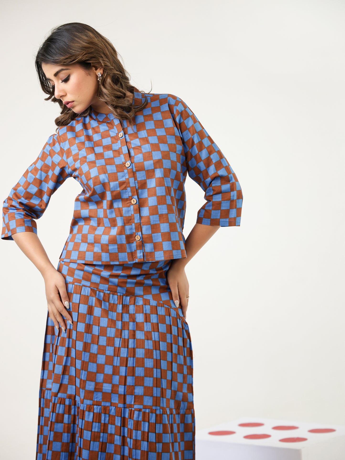 Caramel Weave Top & Skirt Set