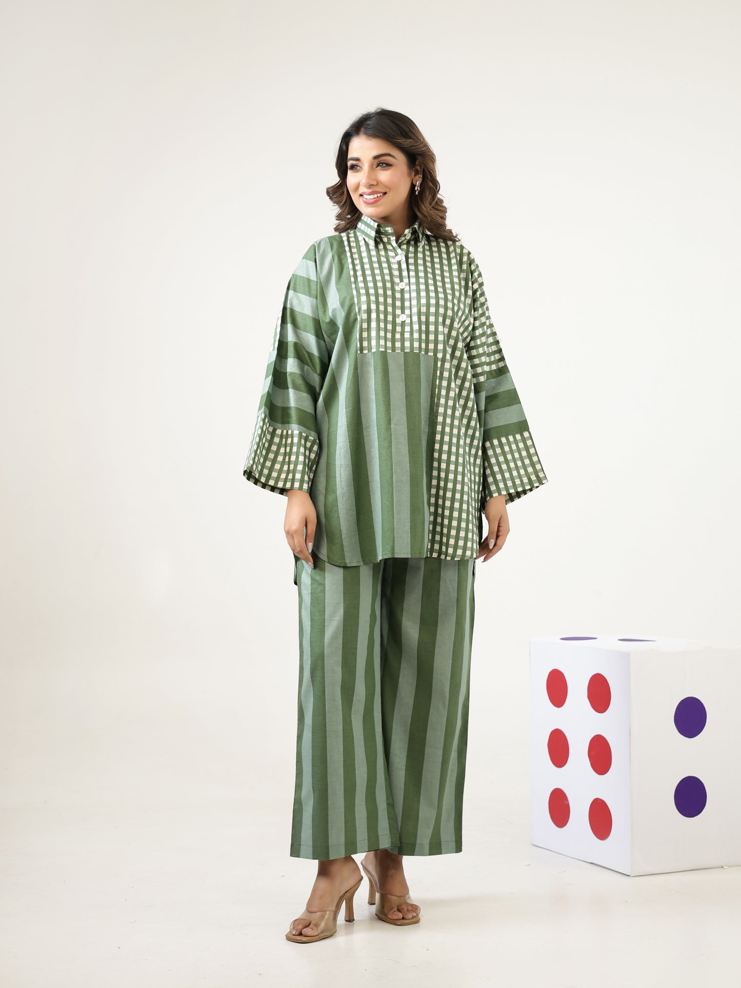 Juniper Green Stripe Co-ord Set