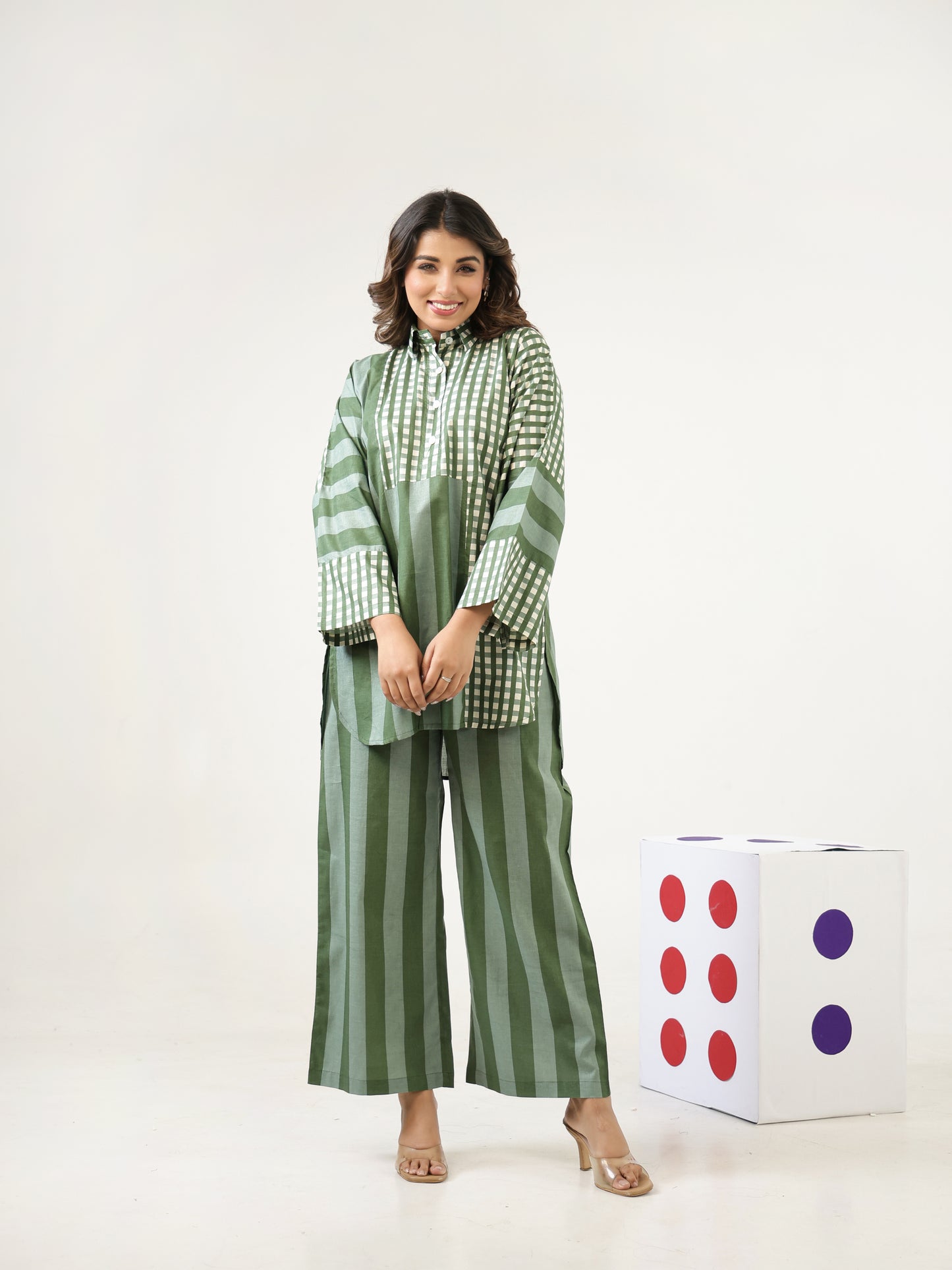 Juniper Green Stripe Co-ord Set