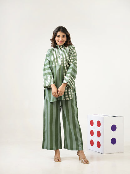 Juniper Green Stripe Co-ord Set