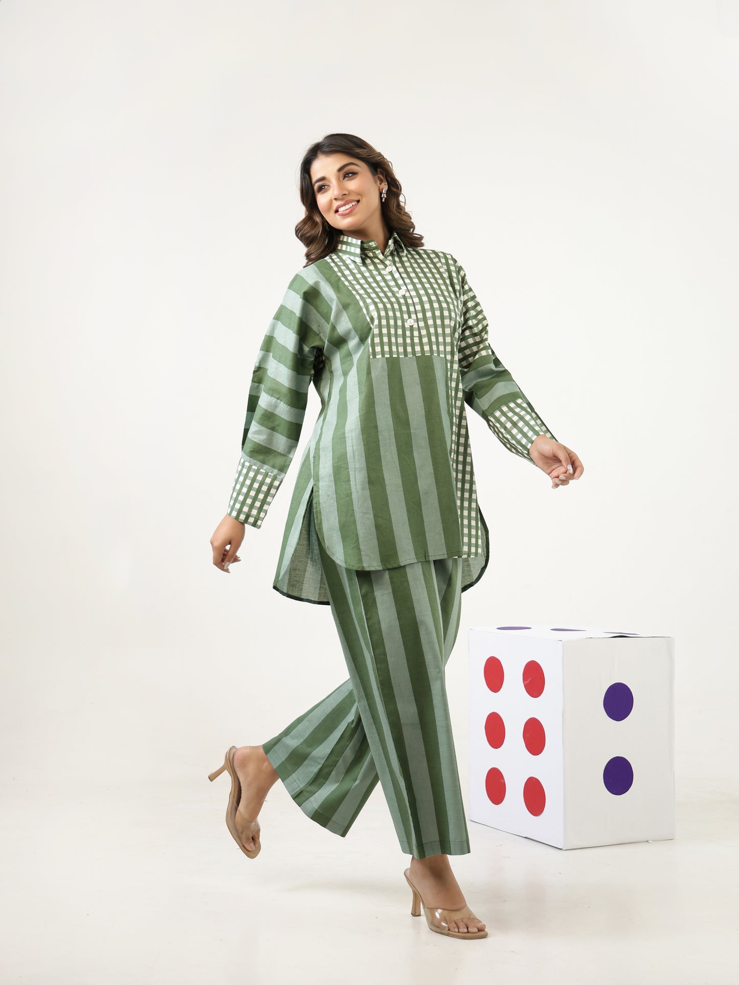 Juniper Green Stripe Co-ord Set