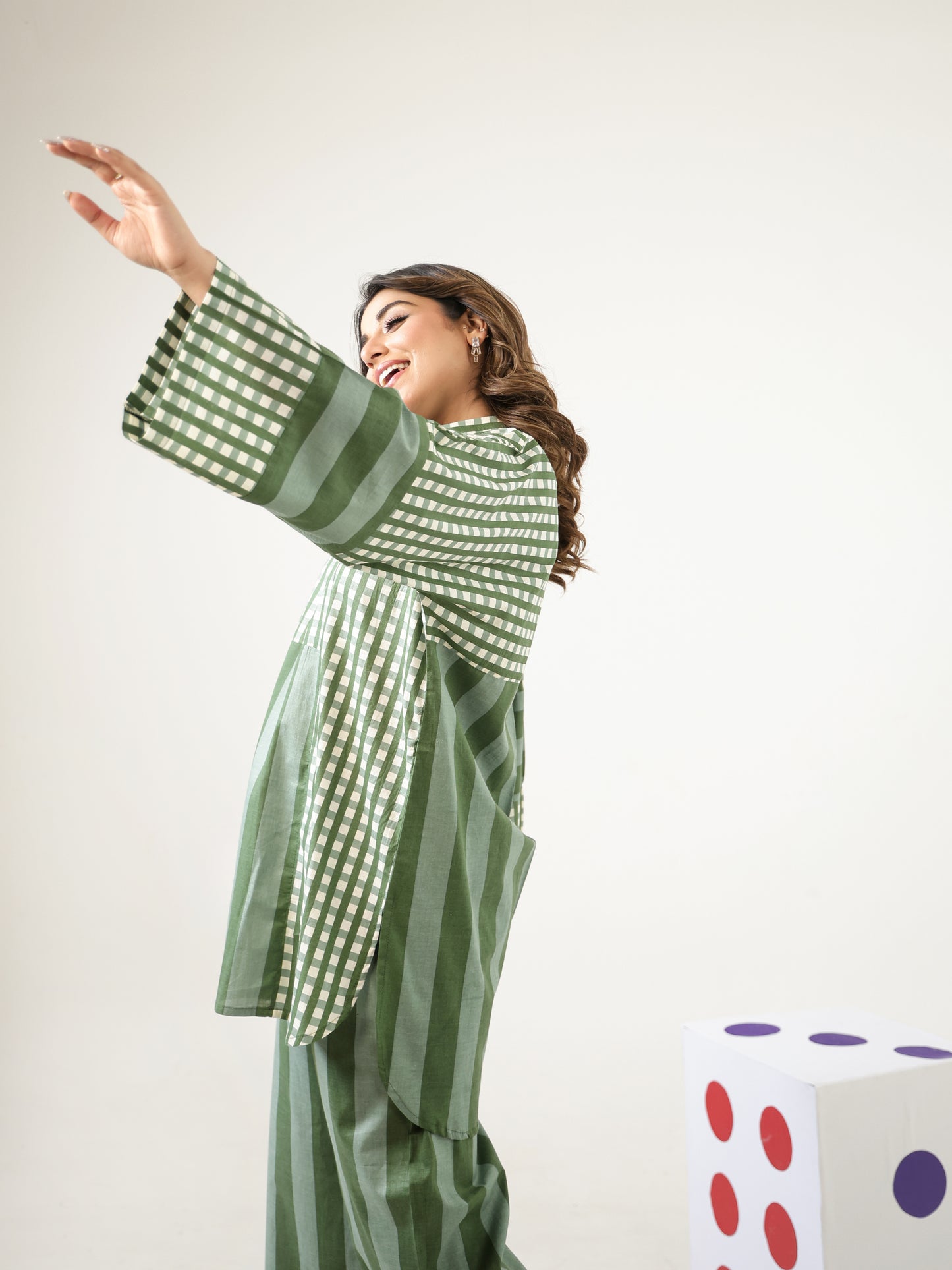 Juniper Green Stripe Co-ord Set