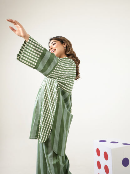 Juniper Green Stripe Co-ord Set