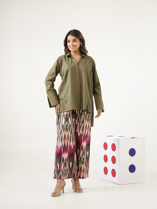 Army Green Cotton Co-ord Set