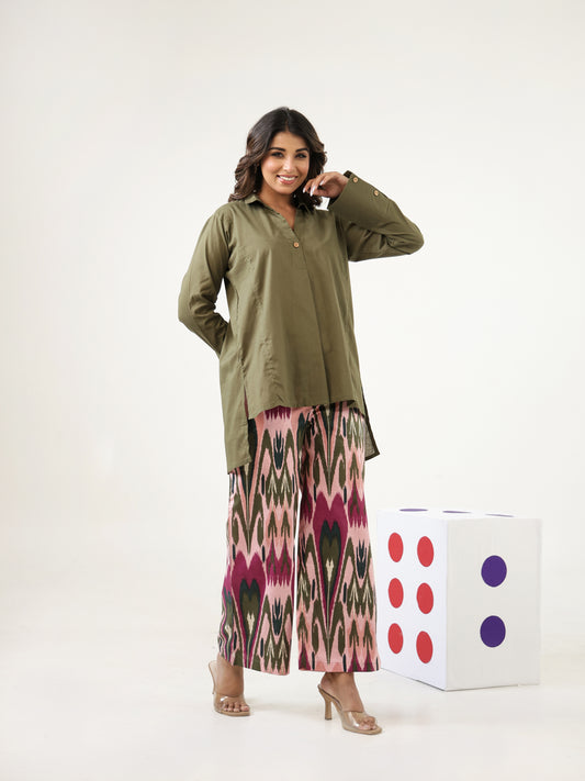 Army Green Cotton Co-ord Set