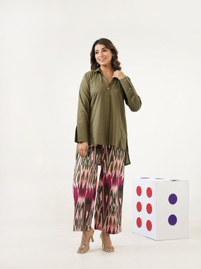 Army Green Cotton Co-ord Set