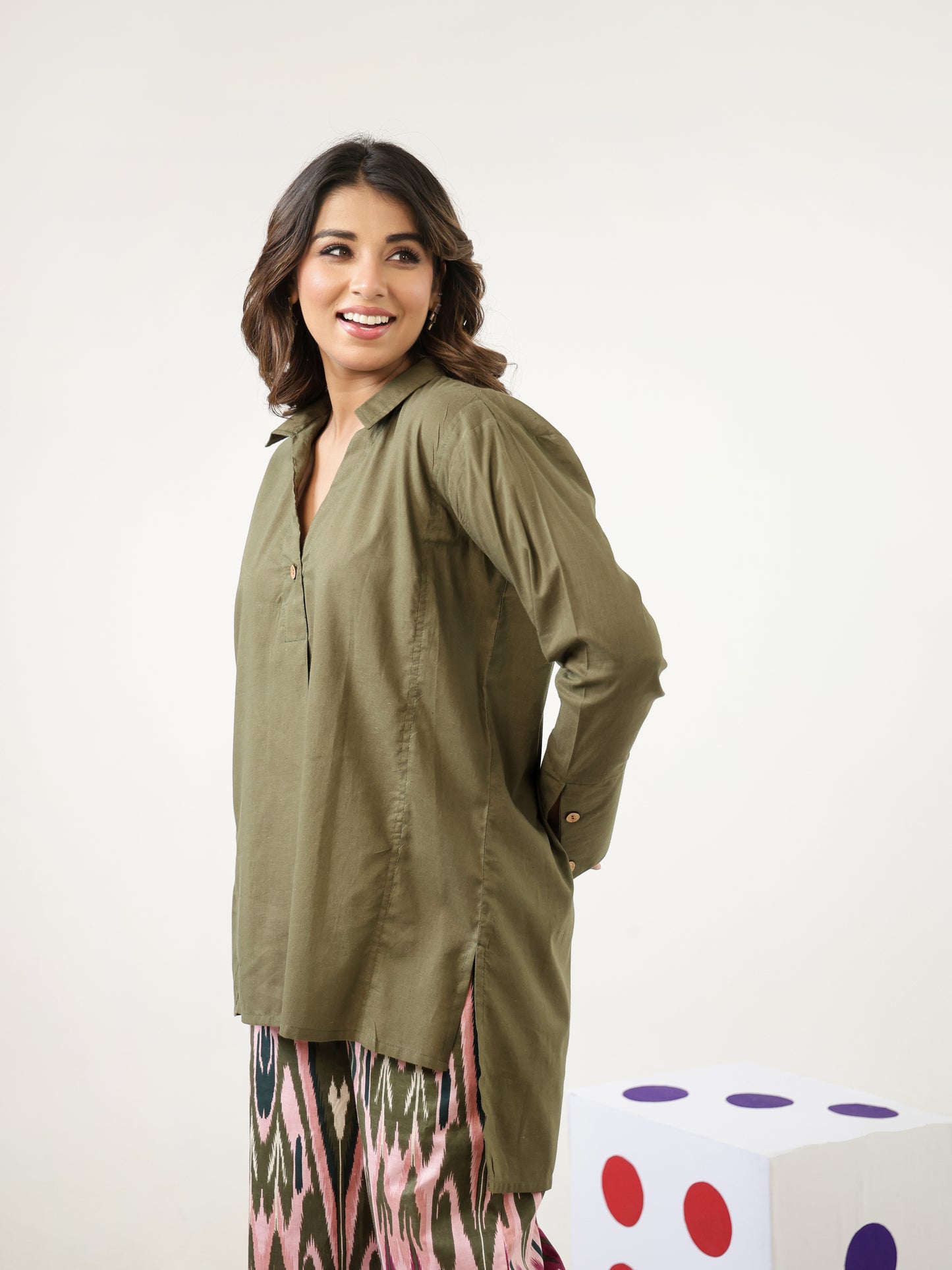 Army Green Cotton Co-ord Set