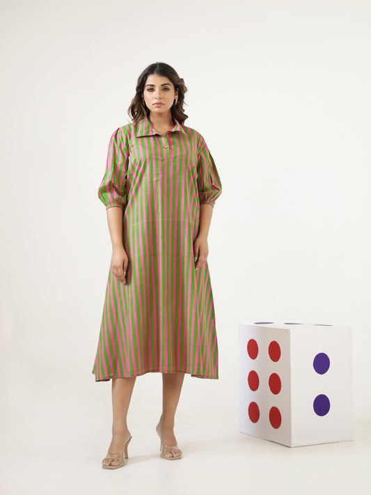 Robin Pink Stripe Dress