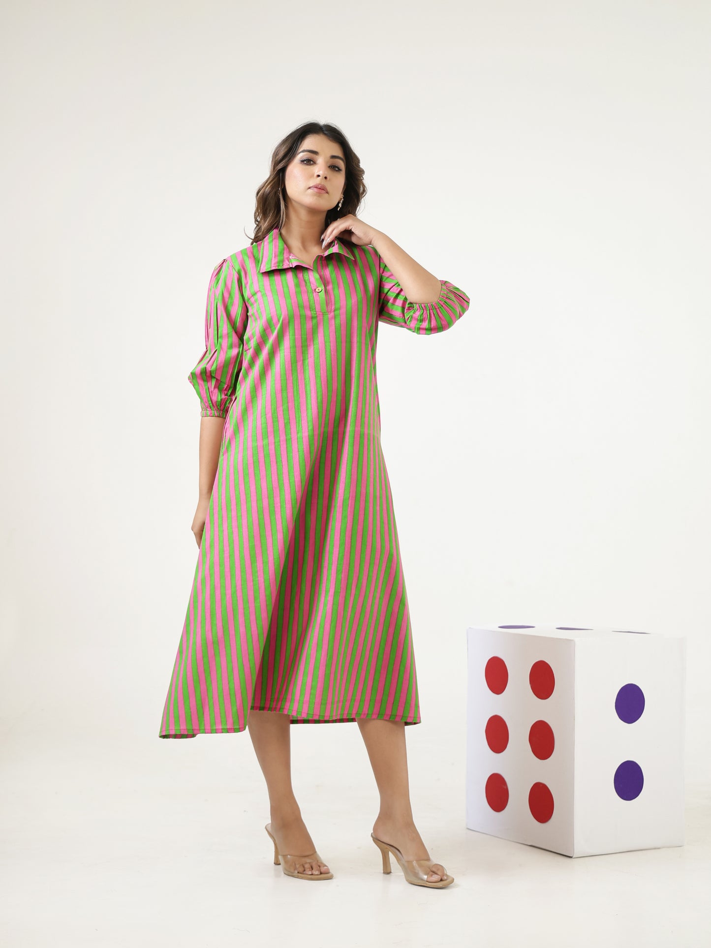 Robin Pink Stripe Dress