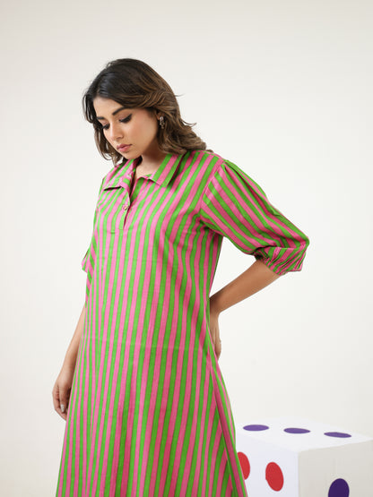 Robin Pink Stripe Dress