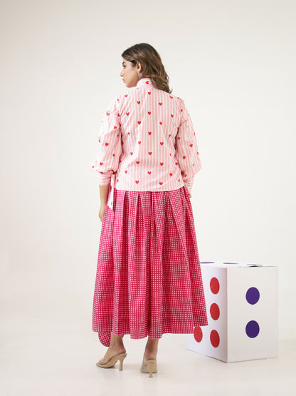 Cupid Pink Top & Skirt Set